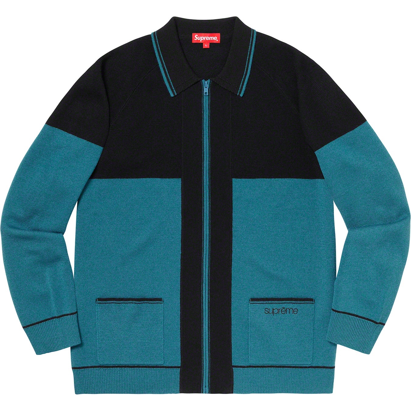 Color Blocked Zip Up Sweater view 4